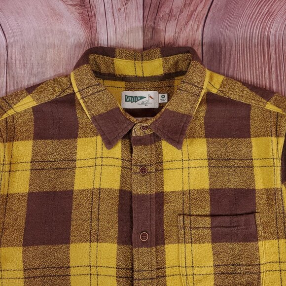 Wellen Huckberry Mens Medium Brushed Hazy Flannel Shirt Button Up Plaid - Picture 3 of 13